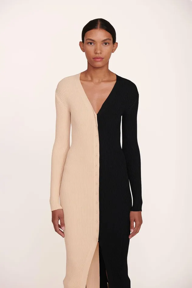 Women Dresses STAUD STAUD SHOKO SWEATER BUFF BLACK Women Dresses STAUD STAUD SHOKO SWEATER BUFF BLACK