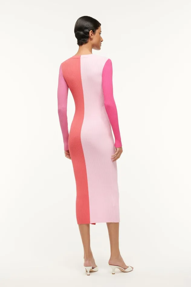 Women Dresses STAUD STAUD SHOKO SWEATER FLAMINGO MULTI Women Dresses STAUD STAUD SHOKO SWEATER FLAMINGO MULTI