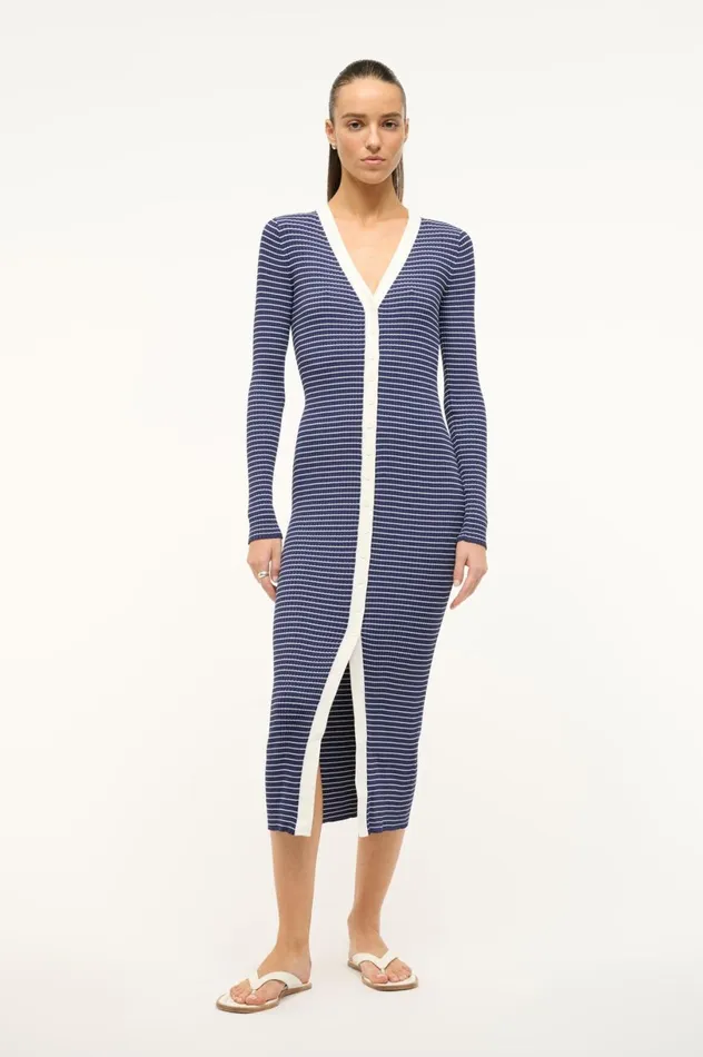 Women Dresses STAUD STAUD SHOKO SWEATER NAVY MICRO STRIPE