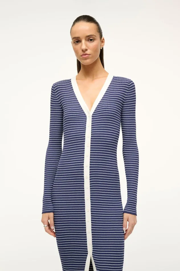 Women Dresses STAUD STAUD SHOKO SWEATER NAVY MICRO STRIPE Women Dresses STAUD STAUD SHOKO SWEATER NAVY MICRO STRIPE
