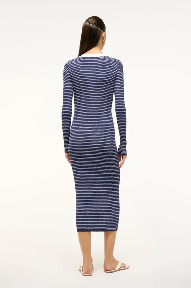 Women Dresses STAUD STAUD SHOKO SWEATER NAVY MICRO STRIPE Women Dresses STAUD STAUD SHOKO SWEATER NAVY MICRO STRIPE