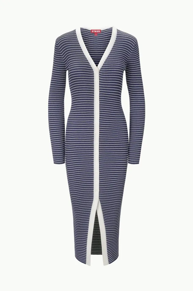 Women Dresses STAUD STAUD SHOKO SWEATER NAVY MICRO STRIPE Women Dresses STAUD STAUD SHOKO SWEATER NAVY MICRO STRIPE