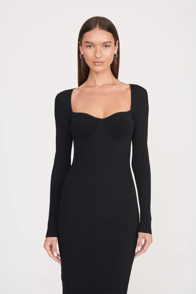 Women Dresses STAUD STAUD SILHOUETTE DRESS BLACK Women Dresses STAUD STAUD SILHOUETTE DRESS BLACK