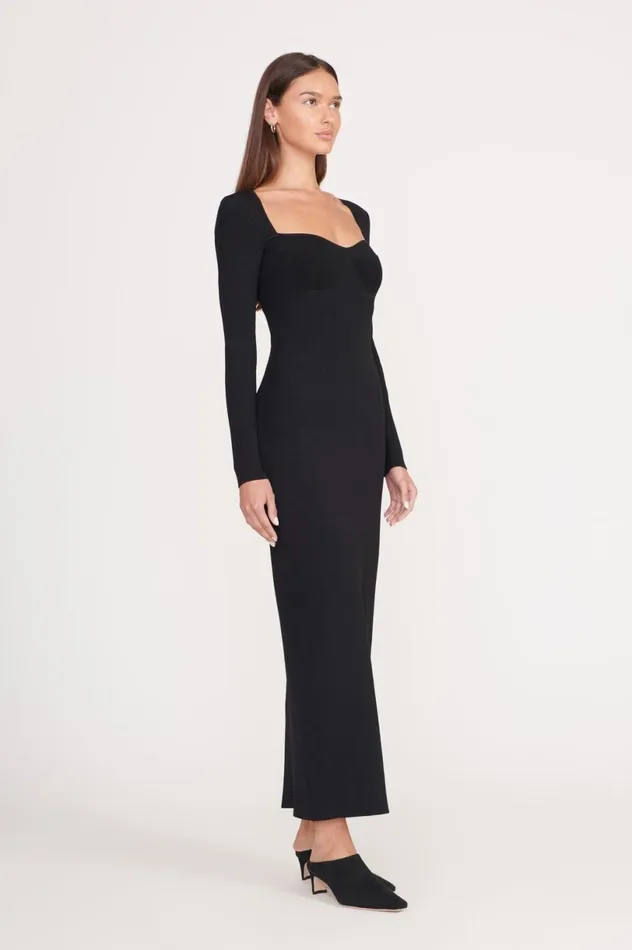 Women Dresses STAUD STAUD SILHOUETTE DRESS BLACK Women Dresses STAUD STAUD SILHOUETTE DRESS BLACK