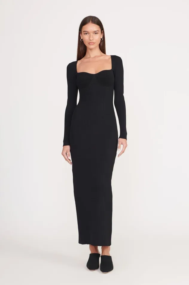 Women Dresses STAUD STAUD SILHOUETTE DRESS BLACK Women Dresses STAUD STAUD SILHOUETTE DRESS BLACK