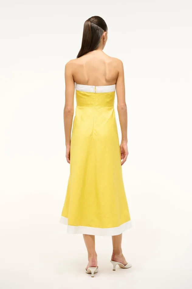 Women Dresses STAUD STAUD SIRANI DRESS SUNRISE WHITE Women Dresses STAUD STAUD SIRANI DRESS SUNRISE WHITE