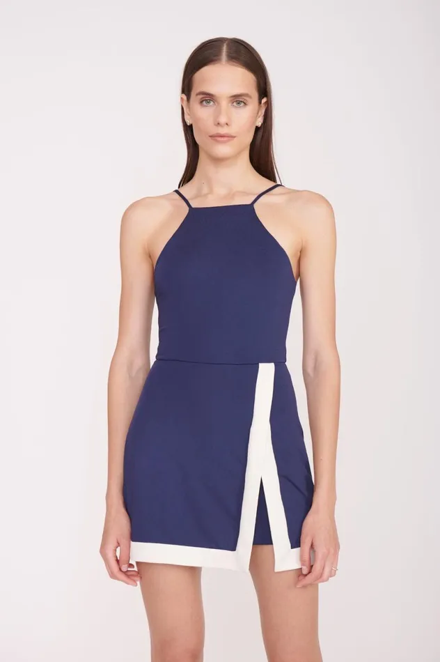 Women Dresses STAUD STAUD TOP SPIN DRESS NAVY IVORY Women Dresses STAUD STAUD TOP SPIN DRESS NAVY IVORY