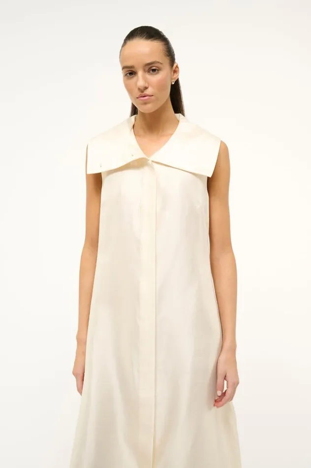 Women Dresses STAUD STAUD VINNY DRESS IVORY Women Dresses STAUD STAUD VINNY DRESS IVORY