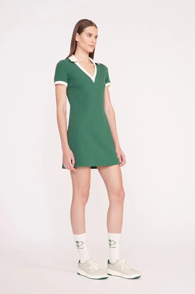 Women Dresses STAUD STAUD VOLLEY DRESS COURT GREEN IVORY Women Dresses STAUD STAUD VOLLEY DRESS COURT GREEN IVORY