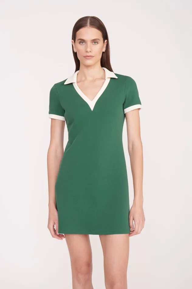 Women Dresses STAUD STAUD VOLLEY DRESS COURT GREEN IVORY Women Dresses STAUD STAUD VOLLEY DRESS COURT GREEN IVORY