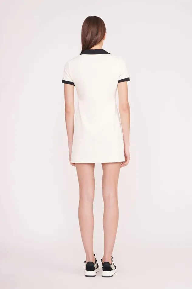 Women Dresses STAUD STAUD VOLLEY DRESS IVORY BLACK Women Dresses STAUD STAUD VOLLEY DRESS IVORY BLACK