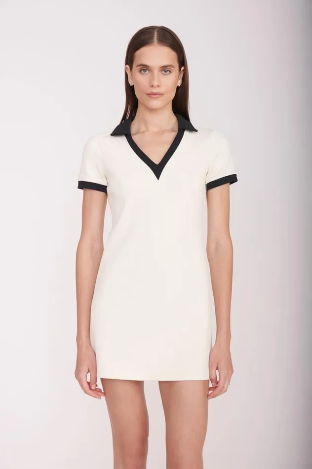 Women Dresses STAUD STAUD VOLLEY DRESS IVORY BLACK Women Dresses STAUD STAUD VOLLEY DRESS IVORY BLACK
