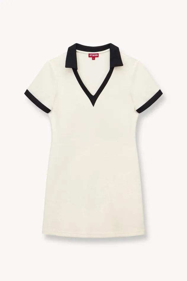 Women Dresses STAUD STAUD VOLLEY DRESS IVORY BLACK Women Dresses STAUD STAUD VOLLEY DRESS IVORY BLACK