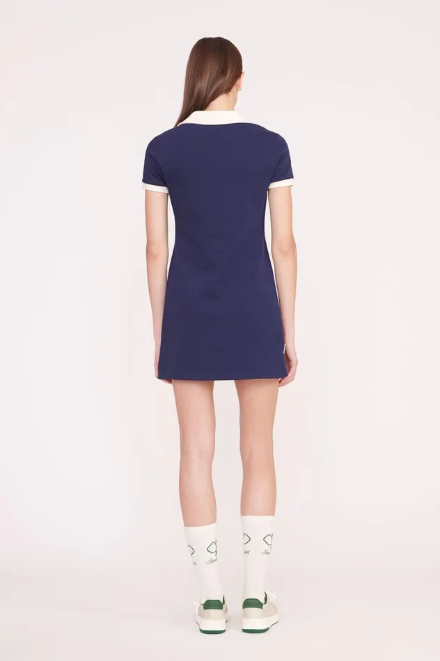 Women Dresses STAUD STAUD VOLLEY DRESS NAVY IVORY Women Dresses STAUD STAUD VOLLEY DRESS NAVY IVORY