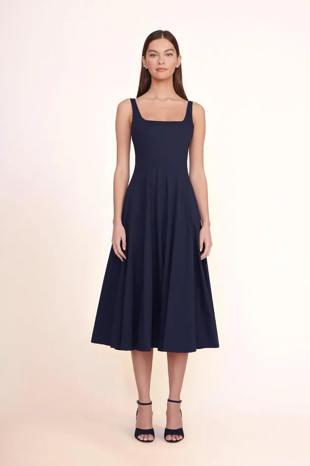 Women Dresses STAUD STAUD WELLS DRESS Navy