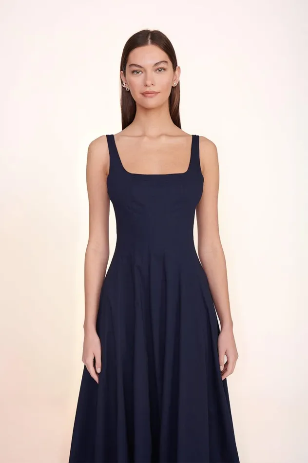 Women Dresses STAUD STAUD WELLS DRESS Navy Women Dresses STAUD STAUD WELLS DRESS Navy