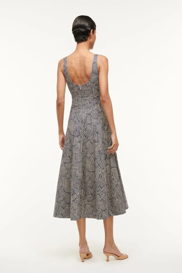 Women Dresses STAUD STAUD WELLS DRESS NAVY MOSAIC Women Dresses STAUD STAUD WELLS DRESS NAVY MOSAIC