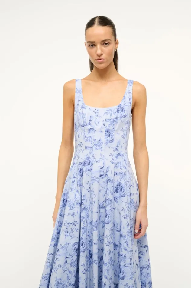 Women Dresses STAUD STAUD WELLS DRESS PERIWINKLE SKETCHBOOK FLORAL Women Dresses STAUD STAUD WELLS DRESS PERIWINKLE SKETCHBOOK FLORAL