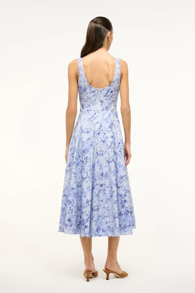 Women Dresses STAUD STAUD WELLS DRESS PERIWINKLE SKETCHBOOK FLORAL Women Dresses STAUD STAUD WELLS DRESS PERIWINKLE SKETCHBOOK FLORAL