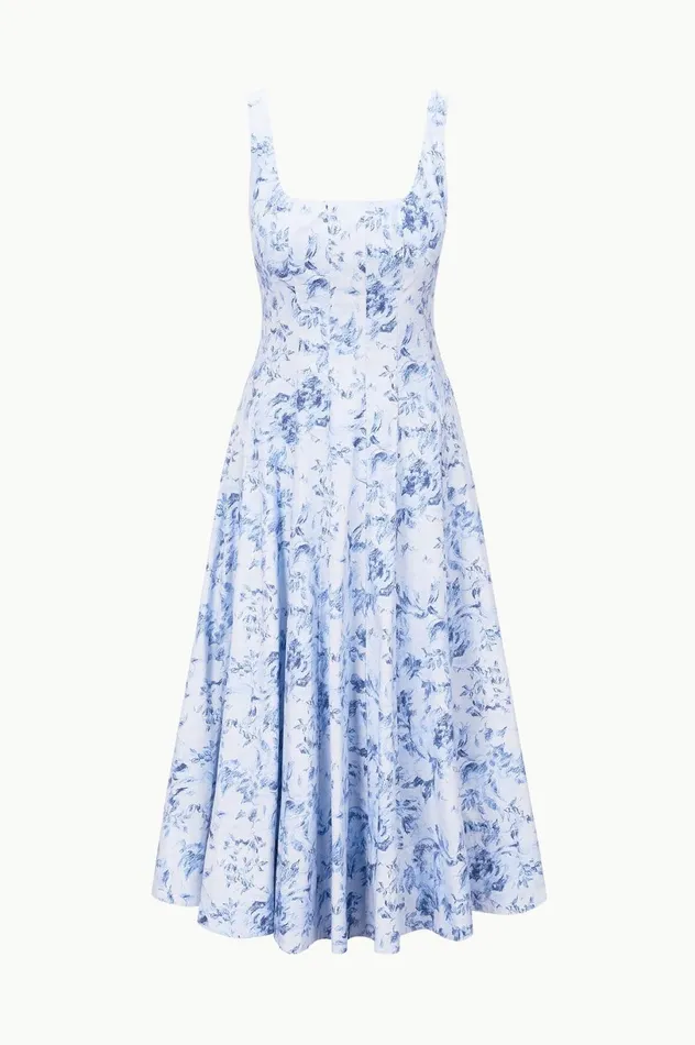 Women Dresses STAUD STAUD WELLS DRESS PERIWINKLE SKETCHBOOK FLORAL Women Dresses STAUD STAUD WELLS DRESS PERIWINKLE SKETCHBOOK FLORAL