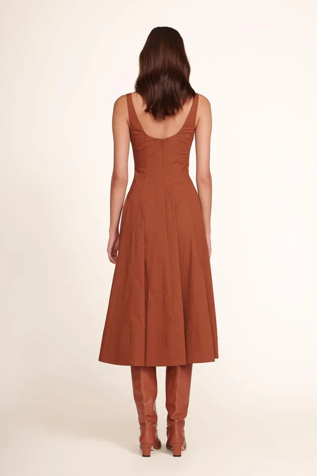 Women Dresses STAUD STAUD WELLS DRESS TAN Women Dresses STAUD STAUD WELLS DRESS TAN