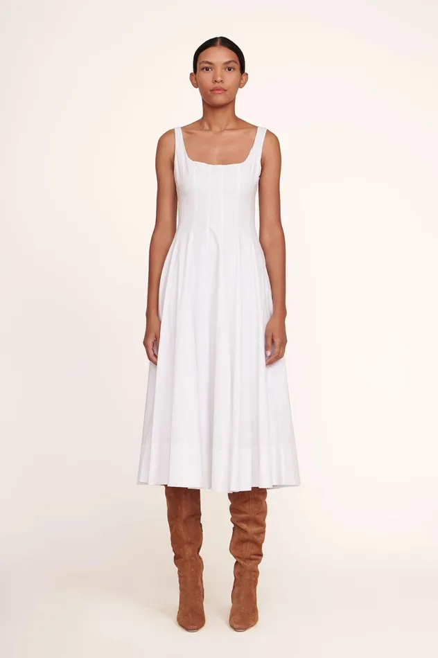 Women Dresses STAUD STAUD WELLS DRESS WHITE