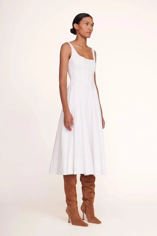 Women Dresses STAUD STAUD WELLS DRESS WHITE Women Dresses STAUD STAUD WELLS DRESS WHITE