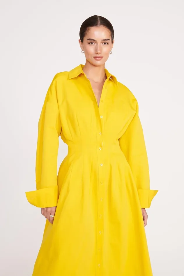 Women Dresses STAUD STAUD WINONA DRESS HONEY Women Dresses STAUD STAUD WINONA DRESS HONEY