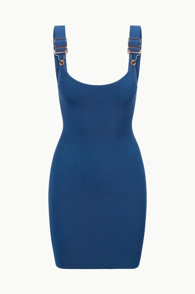 Women Dresses STAUD STAUD WRANGLER THE OVERALL RIB TANK DRESS DENIM BLUE Women Dresses STAUD STAUD WRANGLER THE OVERALL RIB TANK DRESS DENIM BLUE