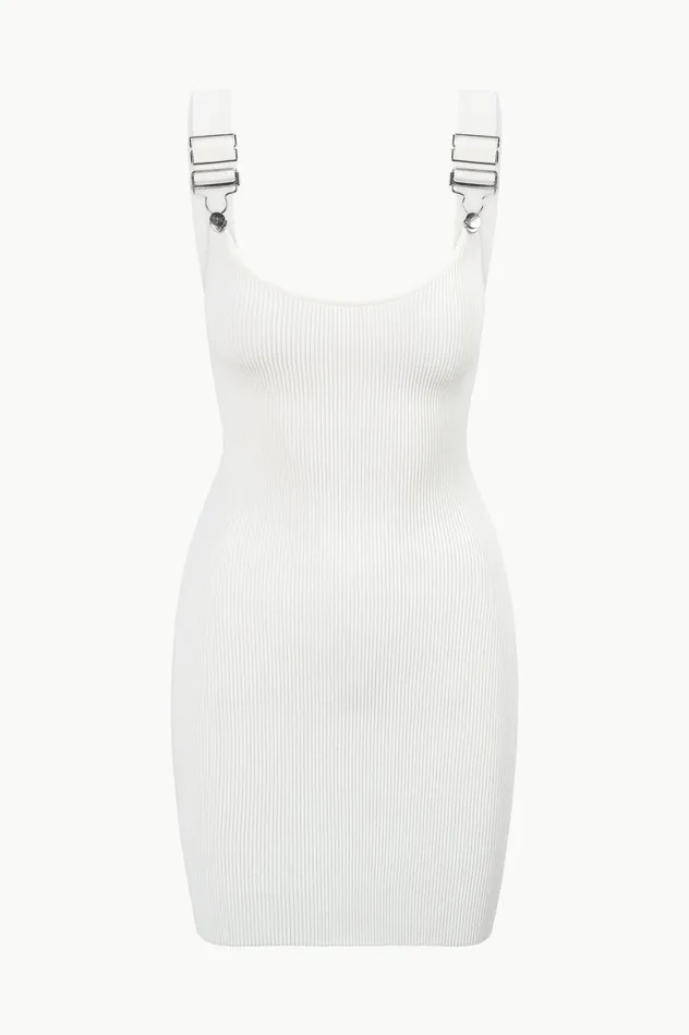 Women Dresses STAUD STAUD WRANGLER THE OVERALL RIB TANK DRESS WHITE Women Dresses STAUD STAUD WRANGLER THE OVERALL RIB TANK DRESS WHITE