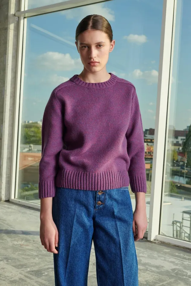 Women ENVIE JUMPER Purple Soeur Jumpers and Cardigans