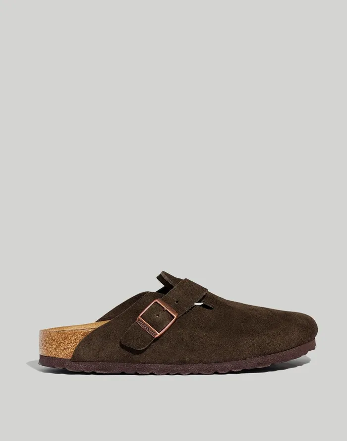 Women Flats Madewell Birkenstock Boston Suede Soft Footbed Clogs