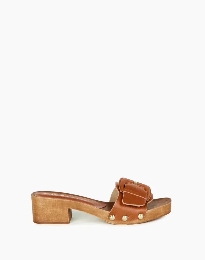 Women Flats Madewell Intentionally Blank Leather Mar Mules Sandals