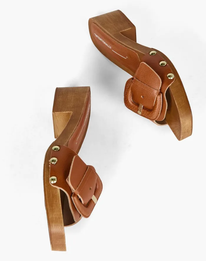 Women Flats Madewell Intentionally Blank Leather Mar Mules Sandals