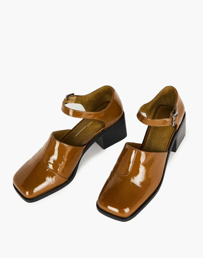 Women Flats Madewell Intentionally Blank Patent Leather Marty Heels