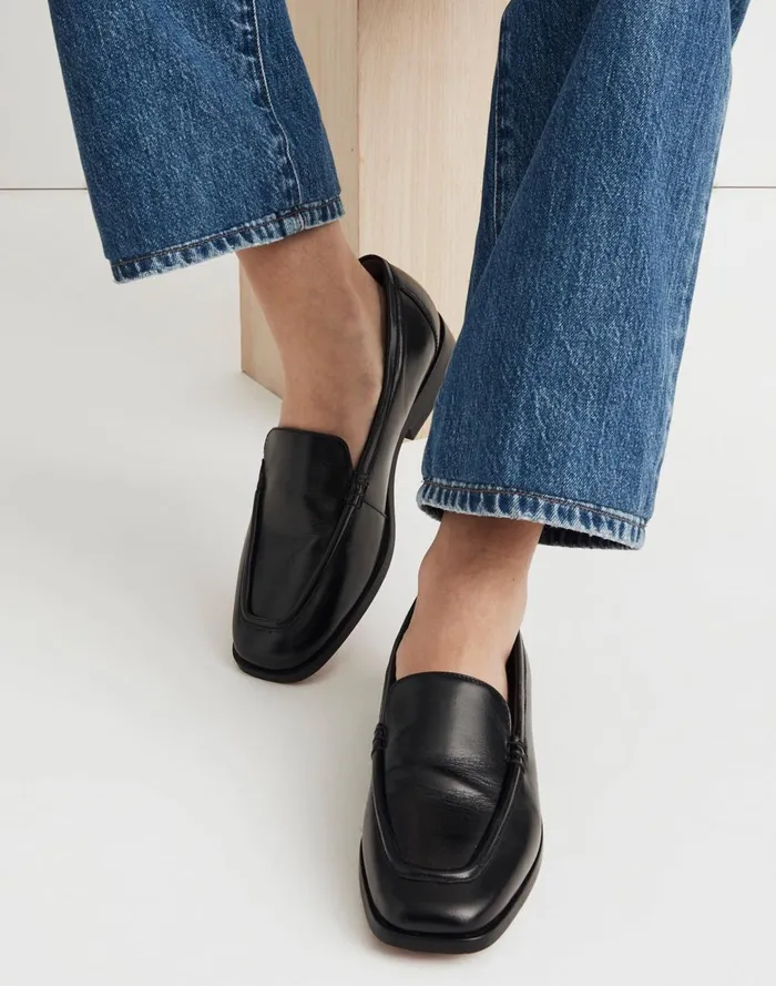 Women Flats Madewell The Bennie Loafer In Leather