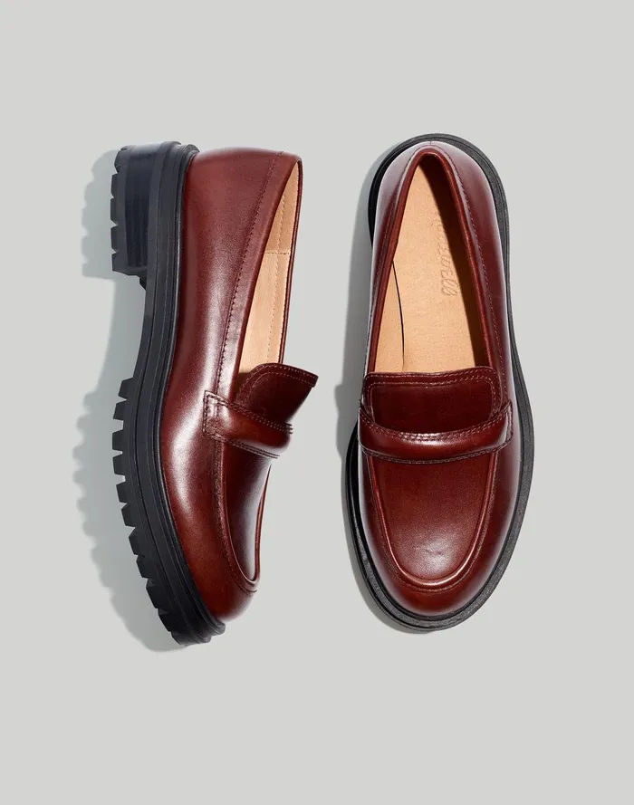 Women Flats Madewell The Bradley Lugsole Loafer In Leather