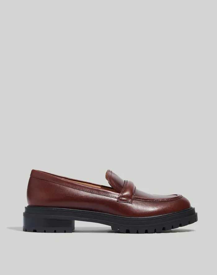 Women Flats Madewell The Bradley Lugsole Loafer In Leather