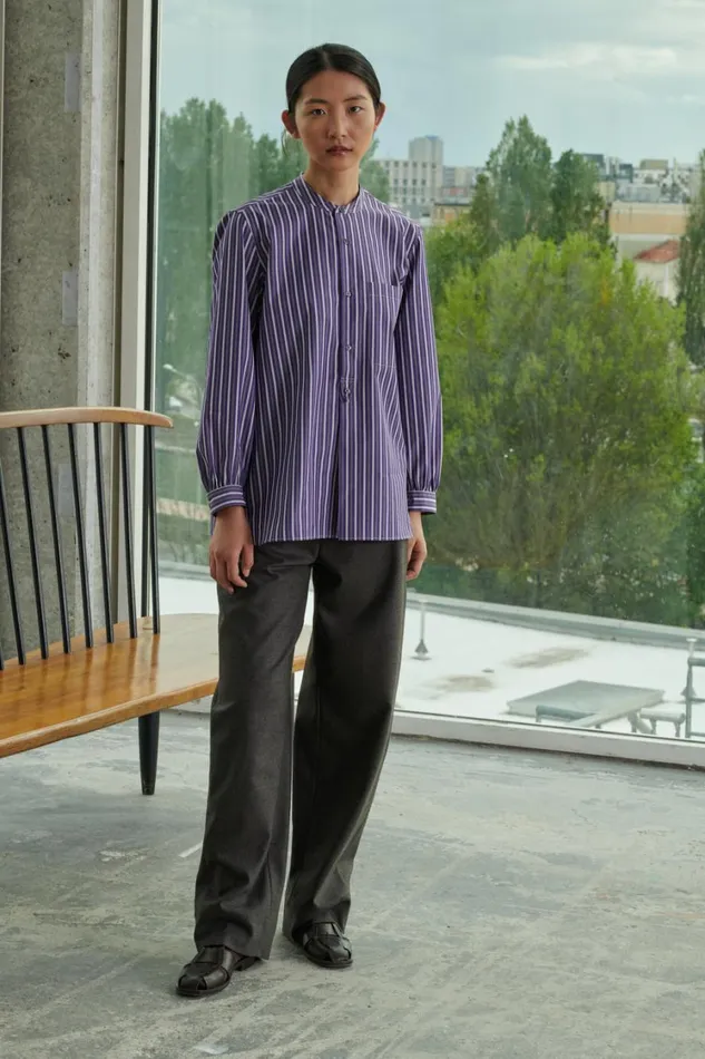 Women FRANCHISE SHIRT Purpleoffwhite Soeur Shirts