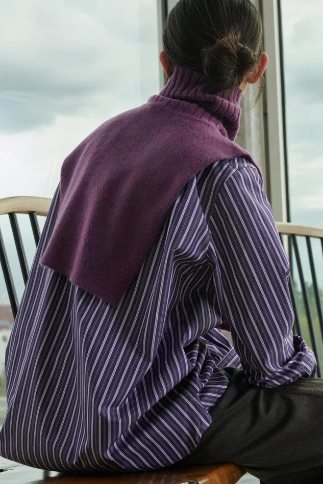 Women FRANCHISE SHIRT Purpleoffwhite Soeur Shirts
