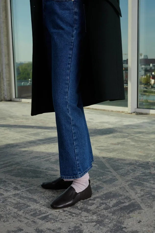 Women FRANCISCO JEANS Washed Blue Denim Soeur Trousers