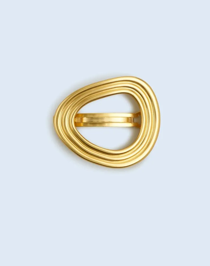 Women Hair Accessories Madewell Ribbed Wavy Circle Barette