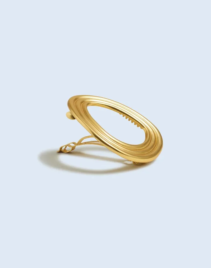 Women Hair Accessories Madewell Ribbed Wavy Circle Barette
