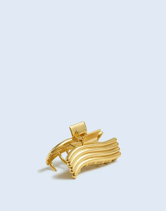 Women Hair Accessories Madewell Ribbed Wavy Metal Medium Claw Hair Clip