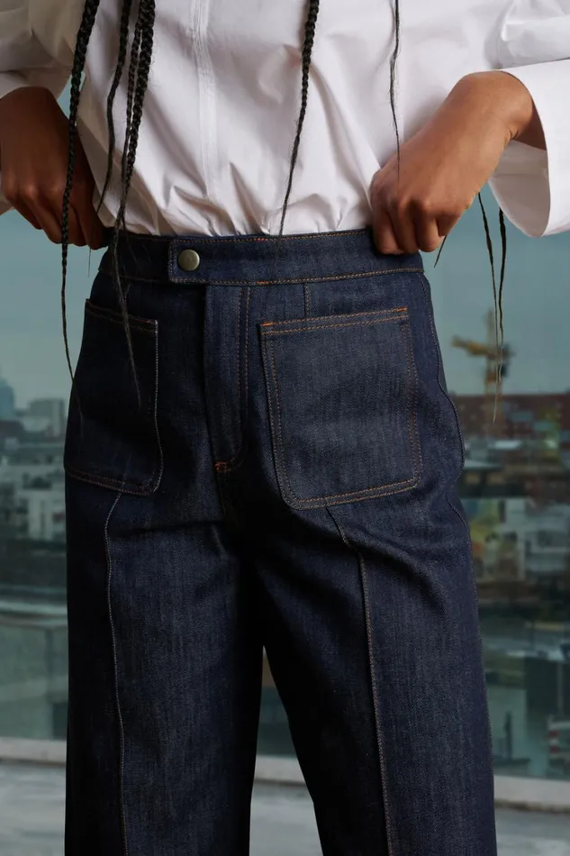 Women HARRY JEANS Raw Denim Soeur Trousers