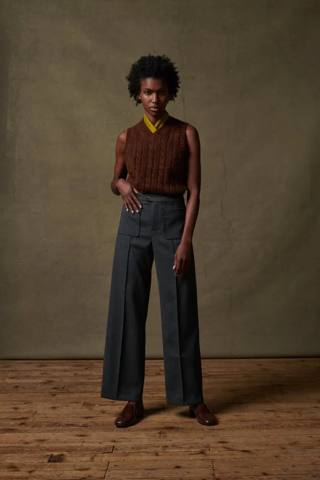 Women HARRY TROUSERS Mottled Grey Soeur Trousers