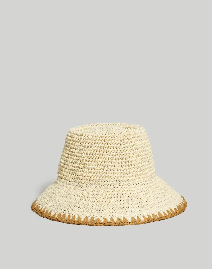 Women Hats Madewell Whipstitched Straw Bucket Hat