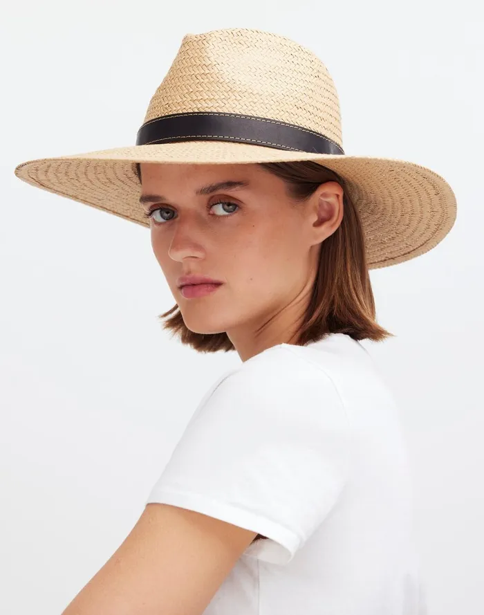 Women Hats Madewell WideBrim Straw Fedora Hat