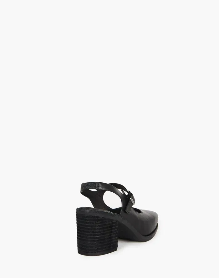 Women Heels Madewell Intentionally Blank Leather Office Mary Jane Slingbacks In Black