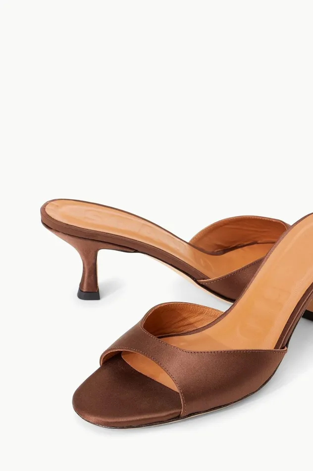 Women Heels STAUD STAUD BRIGITTE MULE CLOVE SATIN Women Heels STAUD STAUD BRIGITTE MULE CLOVE SATIN